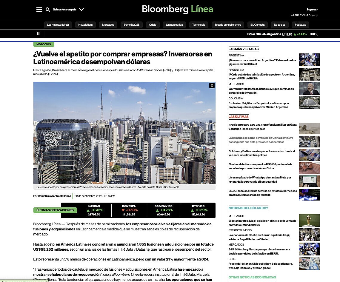 Vuelve el apetito por comprar empresas? Inversores en Latinoamrica desempolvan dlares